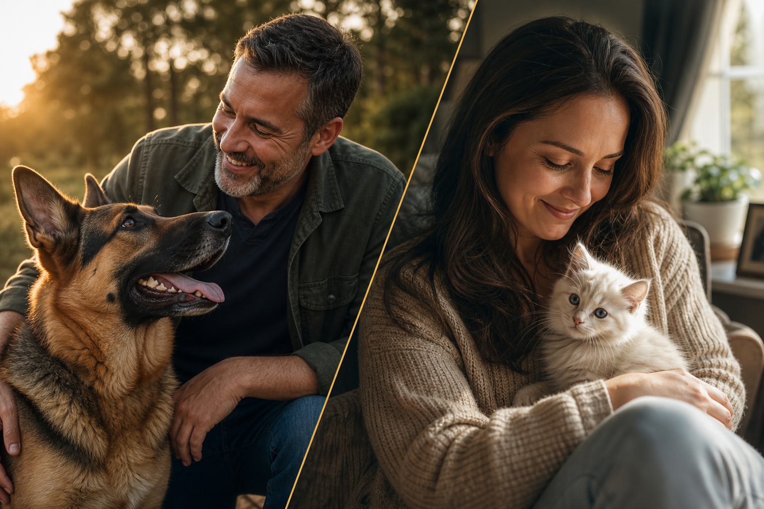 A family dog and kitten shown as part of Rooted pet memories